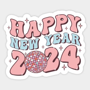 Disco Happy new Year 2024 Groovy Sticker